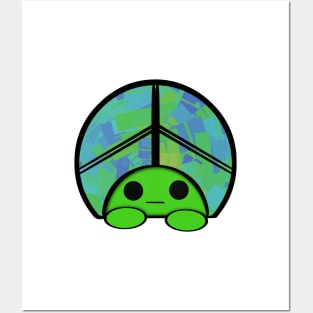 Turtle World Peace Sign Posters and Art